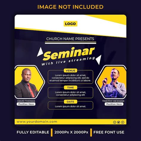 Premium Psd Social Media Church Seminar Poster Psd Template