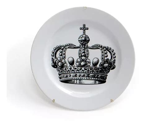 Plato De Pared Decorativo De Porcelana Crown Con Soporte Mercadolibre