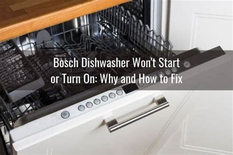 Bosch Dishwasher Wont Start Stop Drain Etc Ready To Diy