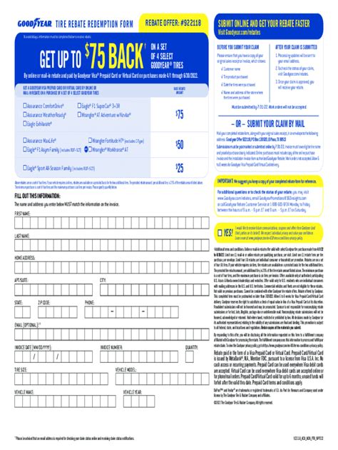 Fillable Online Goodyear Visa Prepaid Card Or Virtual Card Fax Email