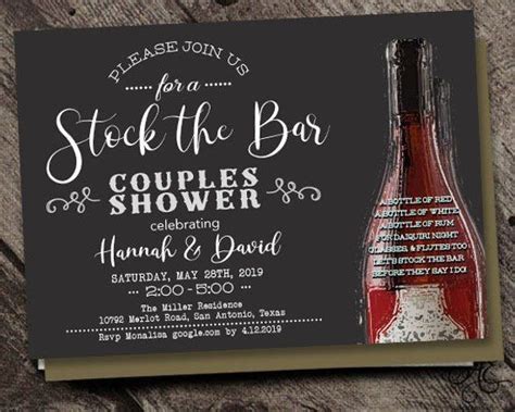 Stock The Bar Couples Shower Wedding Bridal Shower Western Etsy Chalkboard Wedding