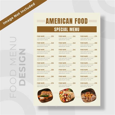 Premium Vector Restaurant Menu Poster With Food Print Template