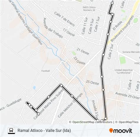 Ruta Atlixco Horarios Paradas Y Mapas Ramal Atlixco Valle Sur