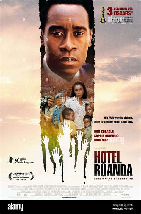 DON CHEADLE, SOPHIE OKONEDO POSTER, HOTEL RWANDA, 2004 Stock Photo - Alamy