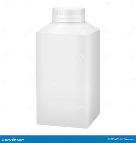 White Blank Plastic Bottle With Cap Mockup Stock Vector Illustration