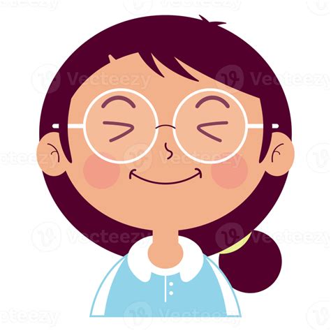 Girl Happy Face Cartoon Cute 14604107 Png