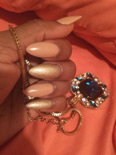 Nude Gold Nails Gold Nails Gemstone Rings Gemstones