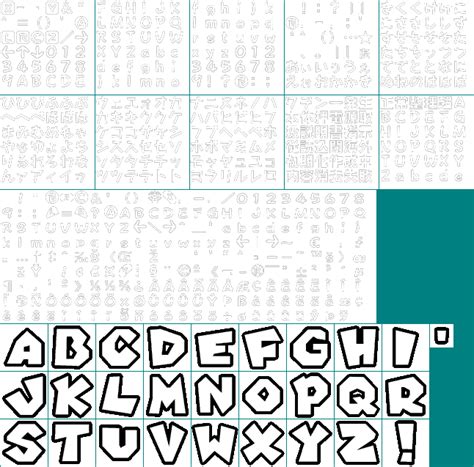 The Spriters Resource Full Sheet View Super Mario Sunshine Fonts