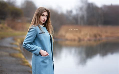 Wallpaper Blonde Portrait Lake Women Outdoors Depth Of Field