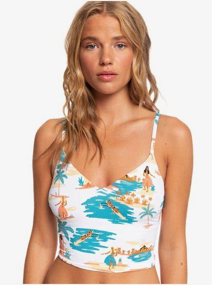 Printed Beach Classics Tankini Bralette Bikini Top For Women Roxy