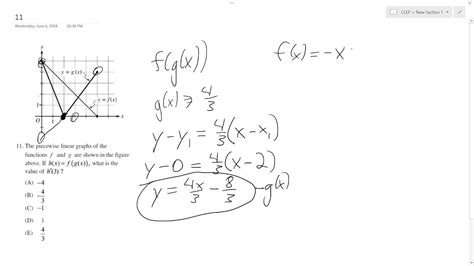 The Functions F And G Are Shown In The Figure Above If H X F G X Youtube