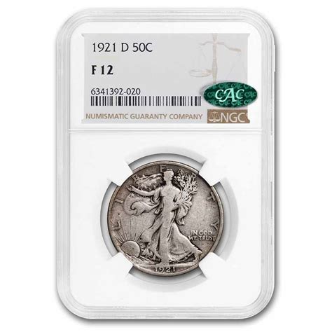 Buy 1921 D Walking Liberty Half Dollar Fine 12 Ngc Cac Apmex