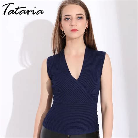 Sweater Women Pullover Knitted Sexy Cross V Neck Knit Jumper Womans