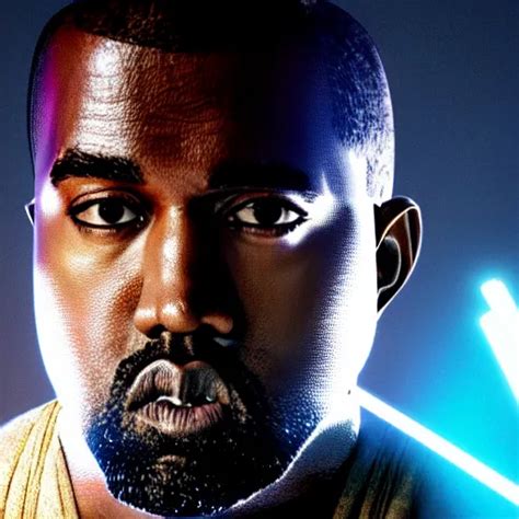 Portrait Of Kanye West As A Jedi In Star Wars Splash Stable