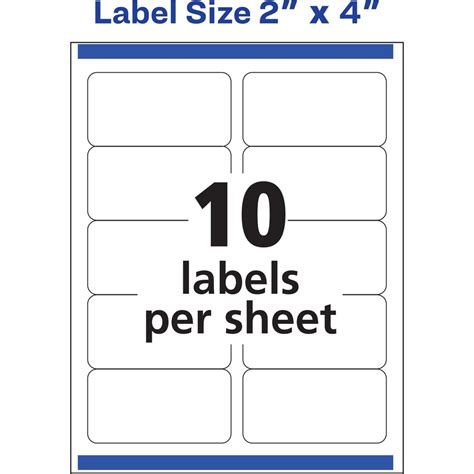 Avery® Color Printing Labels - 2" Width x 4" Length - Permanent ...