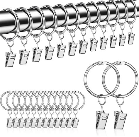 Roblux St Ck Gardinenringe Mit St Ck Vorhang Clips Gardinenringe