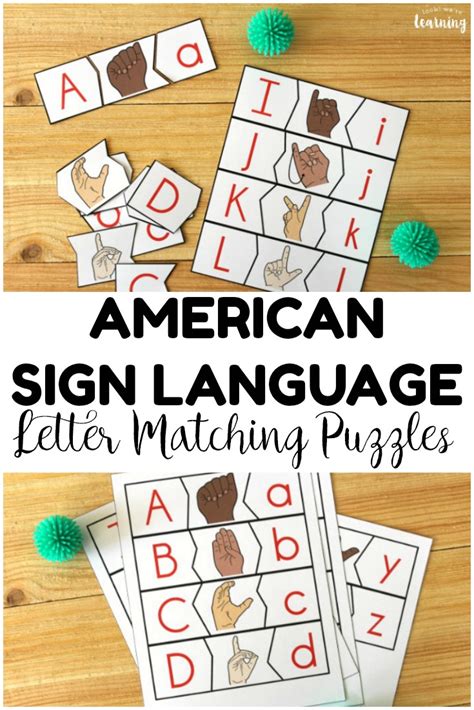 Sign Language Alphabet Puzzles - Look! We're Learning!