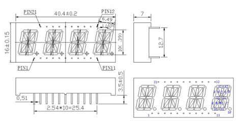 039inch super red 4 digit 16 segment led alpha display