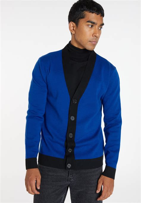 Two Tone Merino Wool Cardigan Silence