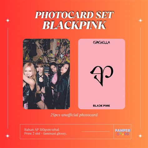 2 ด้าน ชุดโฟโต้การ์ด Blackpink 25 ชิ้น Selca Member Coachella