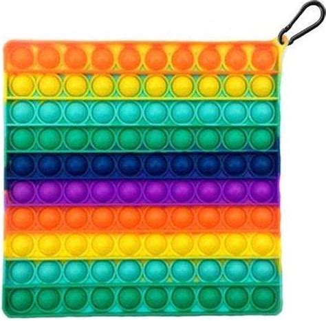 Pop IT Met Regenboog Kleuren XXL Formaat 3 In 1 Pakket Fidget Toy