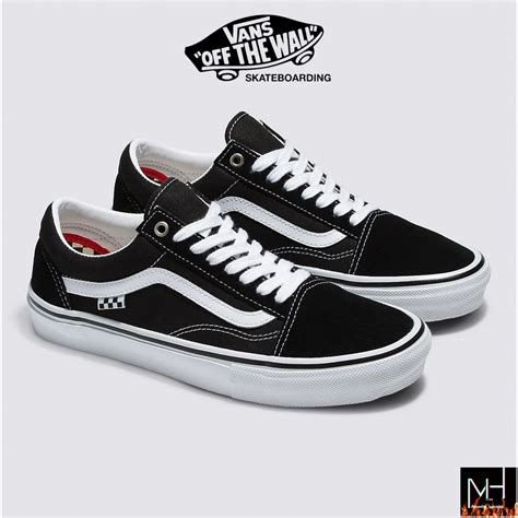 Jual Vans Old Skool Skateboarding Black White Original 100 Shopee