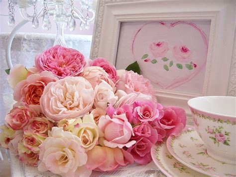 Morning With Pink Roses Softness Morning Tea Roses Colour Beauty