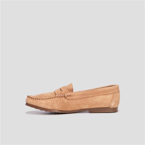 Mocassins Aspect Su Dine En Cuir Beige Femme La Halle