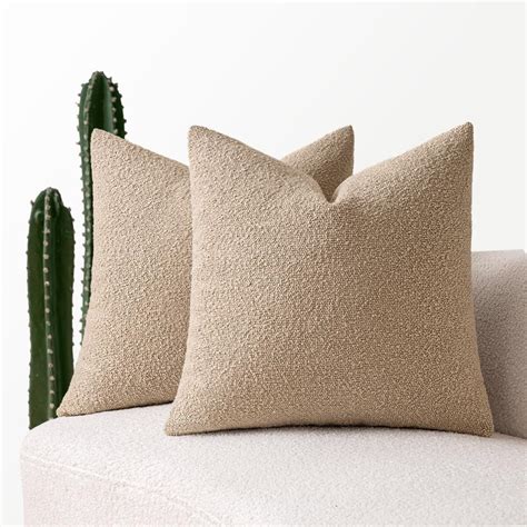 MIULEE Lot de 2 housses de coussin décoratives douces et texturées en