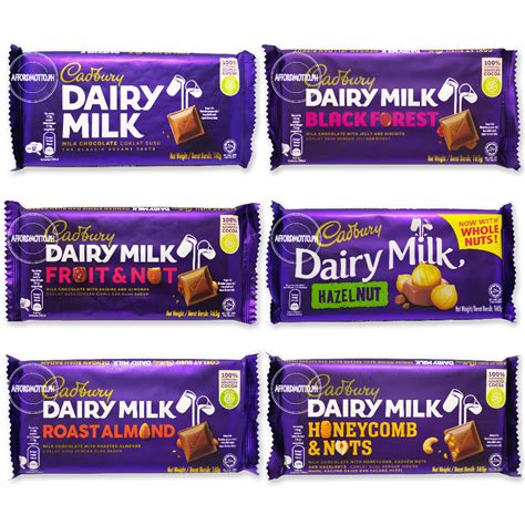 Cadbury Dairy Milk 160g Chocolate Hazelnut Fruit Nut Roast Almond