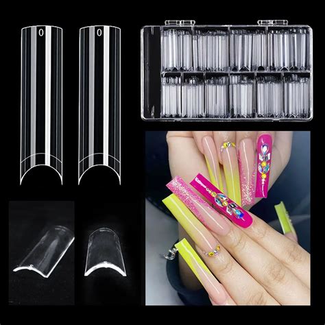 500 Pcs Half Cover Clear Acrylic Nails Extra Long Xxl Xxxl Straight