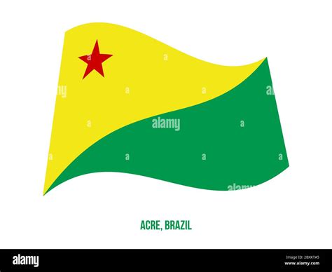 Acre Flag Waving Vector Illustration on White Background. States Flag ...