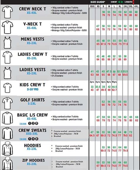 Apparel Size Chart – Southern Attitude Revolution