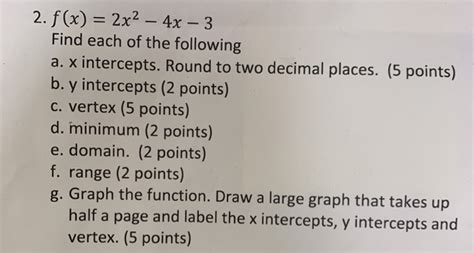 Solved 2 F X 2x2 4x 3 Find Each Of The Following A