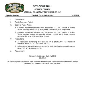 Fillable Online Common Council City Of Merrill Fax Email Print