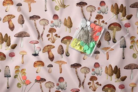 Mushroom Fabric Fabric By The Yard Mushrooms Mushroom Etsy Canada