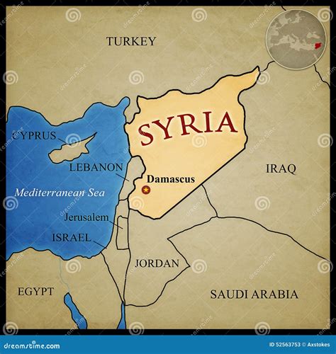 Syria Map stock illustration. Illustration of star, israel - 52563753