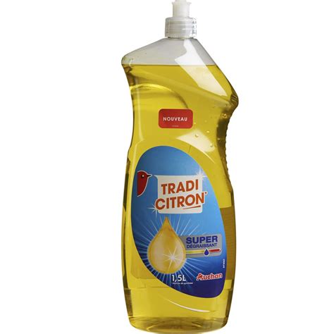 AUCHAN Liquide vaisselle super dégraissant au citron 1 5l pas cher