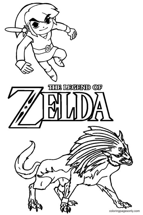 Link The Legend Of Zelda Coloring Pages Zelda Coloring Pages