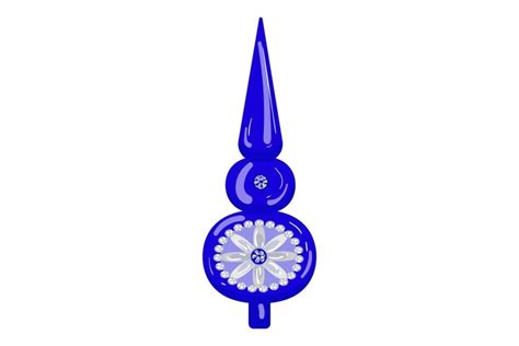 Blue Christmas Tree Toy Icon Cartoon Vector Winter