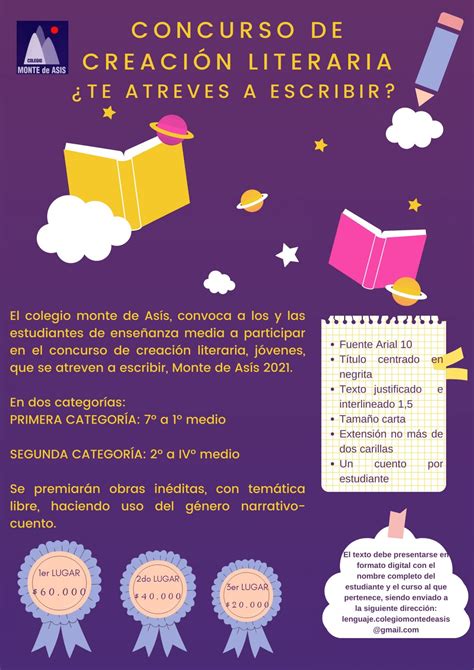 Colegio Monte de Asís Blog Archive Concurso Creación Literaria Te