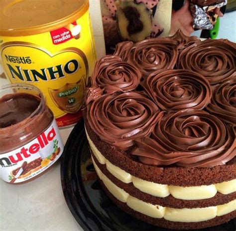 Naked Cake De Leite Ninho Nutella Receita Bolo De Nutella