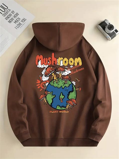 Mushroom Print Hoodies Men Graphic Hoodie Comfy Loose Temu Canada