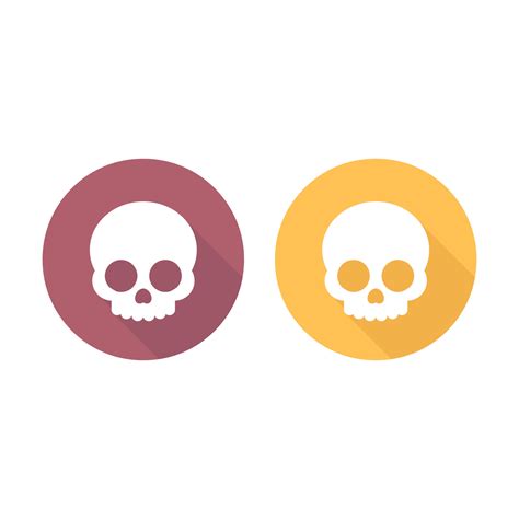 skull icon, flat round icon isolated on white, skull symbol, simple ...