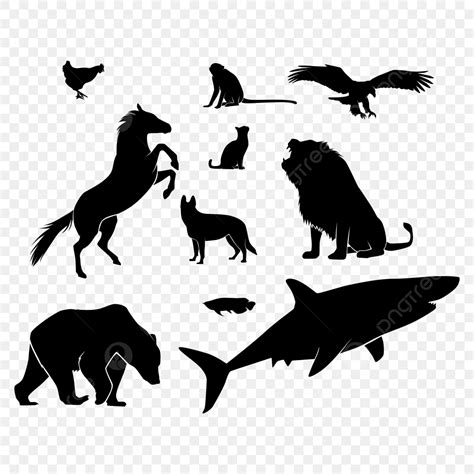 gambar kumpulan siluet hewan peliharaan terisolasi  ilustrasi