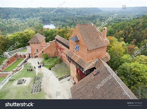 Aerial View 14th Century Turaida Castle Stock Photo 730758268