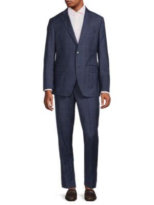 Saks Fifth Avenue Modern Fit Windowpane Wool Suit On SALE Saks OFF 5TH