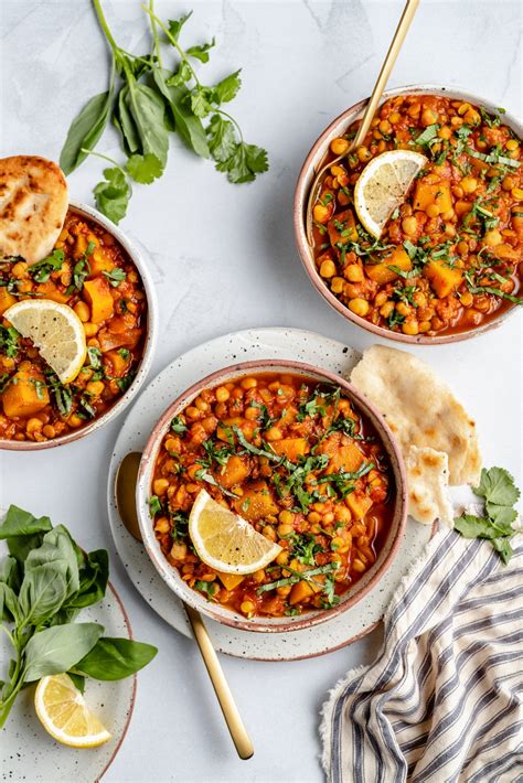 Butternut Squash Chickpea Lentil Moroccan Stew Ambitious Kitchen