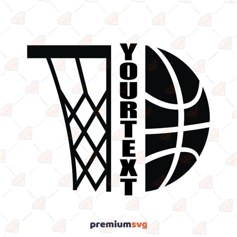 Half Basketball SVG, Basketball Hoops Monogram SVG