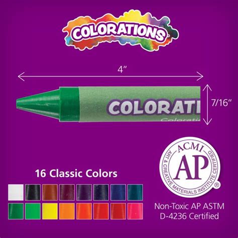 Colorations® Large Crayons 16 Colors Value Pack Set Of 400